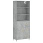 vidaXL Aparador alto madera contrachapada gris hormigón 69,5x34x180 cm vidaXL Aparador alto madera contrachapada gris hormigón 69,5x34x180 cm