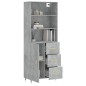 vidaXL Aparador alto madera contrachapada gris hormigón 69,5x34x180 cm vidaXL Aparador alto madera contrachapada gris hormigón 69,5x34x180 cm