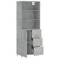 vidaXL Aparador alto madera contrachapada gris hormigón 69,5x34x180 cm vidaXL Aparador alto madera contrachapada gris hormigón 69,5x34x180 cm