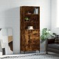 vidaXL Aparador alto madera contrachapada roble ahumado 69,5x34x180 cm vidaXL Aparador alto madera contrachapada roble ahumado 69,5x34x180 cm