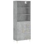 vidaXL Aparador alto madera contrachapada gris hormigón 69,5x34x180 cm vidaXL Aparador alto madera contrachapada gris hormigón 69,5x34x180 cm
