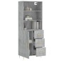 vidaXL Aparador alto madera contrachapada gris hormigón 69,5x34x180 cm vidaXL Aparador alto madera contrachapada gris hormigón 69,5x34x180 cm