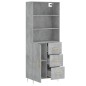 vidaXL Aparador alto madera contrachapada gris hormigón 69,5x34x180 cm vidaXL Aparador alto madera contrachapada gris hormigón 69,5x34x180 cm