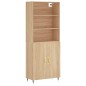 vidaXL Aparador alto madera contrachapada color roble 69,5x34x180 cm vidaXL Aparador alto madera contrachapada color roble 69,5x34x180 cm