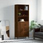 vidaXL Aparador alto madera contrachapada marrón roble 69,5x34x180 cm vidaXL Aparador alto madera contrachapada marrón roble 69,5x34x180 cm