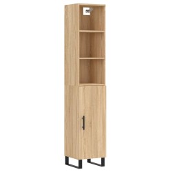 vidaXL Aparador de madera contrachapada roble Sonoma 34,5x34x180 cm
