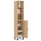 vidaXL Aparador de madera contrachapada roble Sonoma 34,5x34x180 cm vidaXL Aparador de madera contrachapada roble Sonoma 34,5x34x180 cm