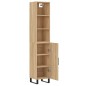 vidaXL Aparador de madera contrachapada roble Sonoma 34,5x34x180 cm vidaXL Aparador de madera contrachapada roble Sonoma 34,5x34x180 cm