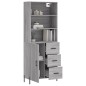 vidaXL Aparador alto madera contrachapada gris sonoma 69,5x34x180 cm vidaXL Aparador alto madera contrachapada gris sonoma 69,5x34x180 cm