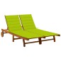 vidaXL Tumbona de jardín 2 personas y cojines madera maciza de acacia vidaXL Tumbona de jardín 2 personas y cojines madera maciza de acacia