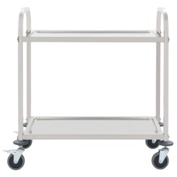 vidaXL Carrito de cocina de 2 alturas acero inoxidable 95x45x83,5 cm
