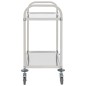 vidaXL Carrito de cocina de 2 alturas acero inoxidable 95x45x83,5 cm vidaXL Carrito de cocina de 2 alturas acero inoxidable 95x45x83,5 cm