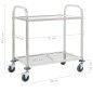 vidaXL Carrito de cocina de 2 alturas acero inoxidable 95x45x83,5 cm vidaXL Carrito de cocina de 2 alturas acero inoxidable 95x45x83,5 cm