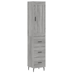 vidaXL Aparador alto madera contrachapada gris Sonoma 34,5x34x180 cm