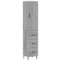 vidaXL Aparador alto madera contrachapada gris Sonoma 34,5x34x180 cm vidaXL Aparador alto madera contrachapada gris Sonoma 34,5x34x180 cm