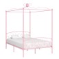 vidaXL Estructura de cama con dosel metal rosa 120x200 cm vidaXL Estructura de cama con dosel metal rosa 120x200 cm