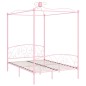 vidaXL Estructura de cama con dosel metal rosa 120x200 cm vidaXL Estructura de cama con dosel metal rosa 120x200 cm