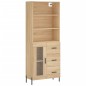vidaXL Aparador alto madera contrachapada color roble 69,5x34x180 cm vidaXL Aparador alto madera contrachapada color roble 69,5x34x180 cm