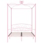 vidaXL Estructura de cama con dosel metal rosa 120x200 cm vidaXL Estructura de cama con dosel metal rosa 120x200 cm