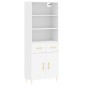 vidaXL Aparador alto madera contrachapada blanco 69,5x34x180 cm