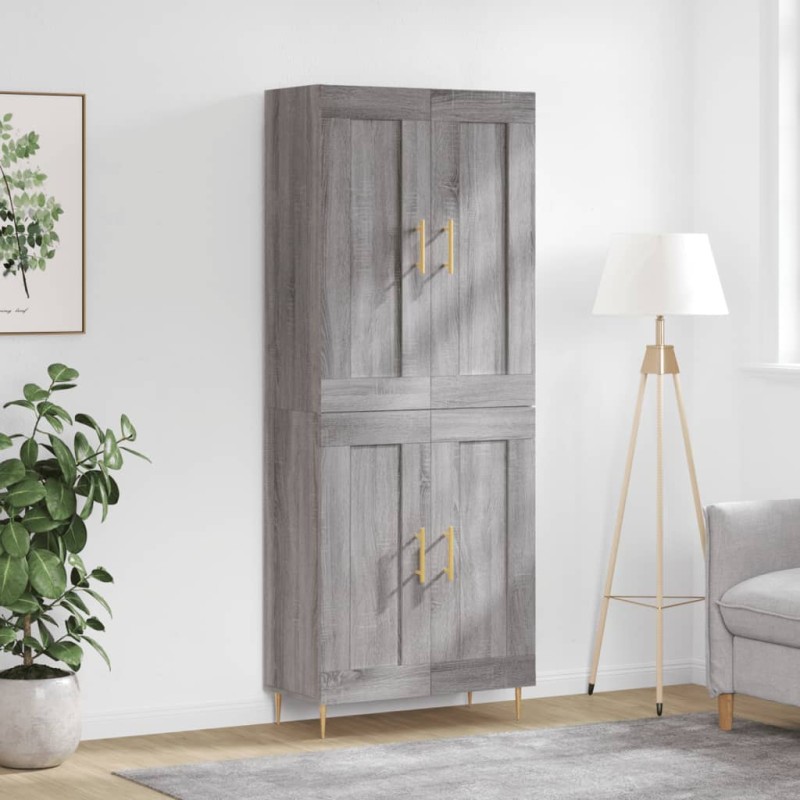 vidaXL Aparador alto madera contrachapada gris sonoma 69,5x34x180 cm vidaXL Aparador alto madera contrachapada gris sonoma 69,5x34x180 cm