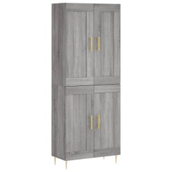 vidaXL Aparador alto madera contrachapada gris sonoma 69,5x34x180 cm