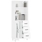 vidaXL Aparador alto madera contrachapada blanco 69,5x34x180 cm vidaXL Aparador alto madera contrachapada blanco 69,5x34x180 cm