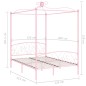 vidaXL Estructura de cama con dosel metal rosa 120x200 cm vidaXL Estructura de cama con dosel metal rosa 120x200 cm