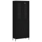 vidaXL Aparador alto madera contrachapada negro 69,5x34x180 cm vidaXL Aparador alto madera contrachapada negro 69,5x34x180 cm