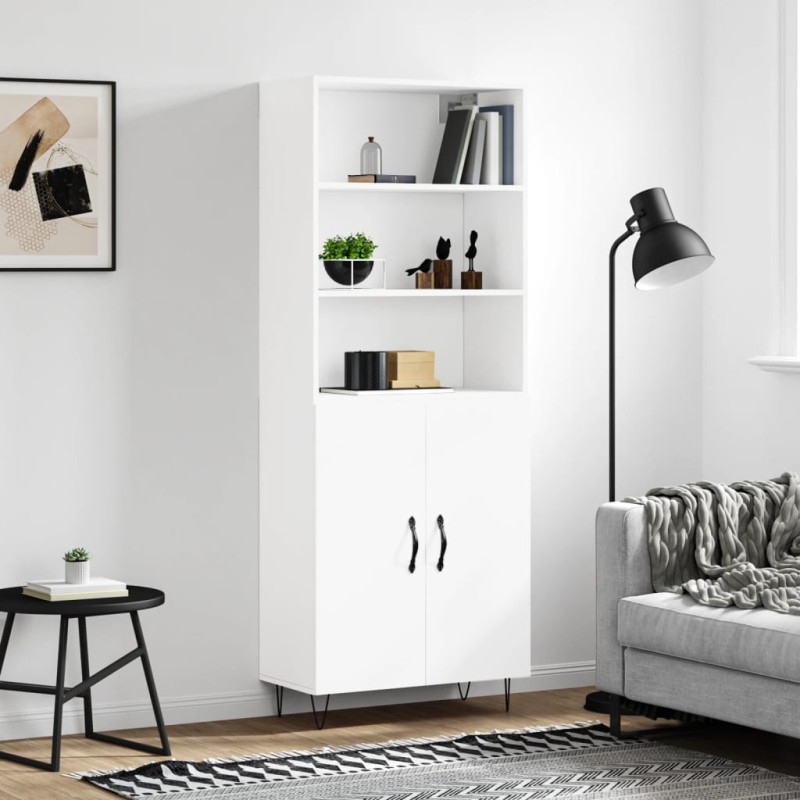 vidaXL Aparador alto madera contrachapada blanco 69,5x34x180 cm vidaXL Aparador alto madera contrachapada blanco 69,5x34x180 cm