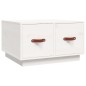 vidaXL Mesa de centro de madera maciza de pino blanco 60x53x35 cm vidaXL Mesa de centro de madera maciza de pino blanco 60x53x35 cm