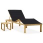 vidaXL Tumbona de jardín con mesa y cojín de madera de pino impregnada vidaXL Tumbona de jardín con mesa y cojín de madera de pino impregnada