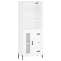 vidaXL Aparador alto madera contrachapada blanco 69,5x34x180 cm vidaXL Aparador alto madera contrachapada blanco 69,5x34x180 cm