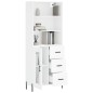 vidaXL Aparador alto madera contrachapada blanco 69,5x34x180 cm vidaXL Aparador alto madera contrachapada blanco 69,5x34x180 cm