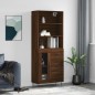 vidaXL Aparador alto madera contrachapada marrón roble 69,5x34x180 cm vidaXL Aparador alto madera contrachapada marrón roble 69,5x34x180 cm