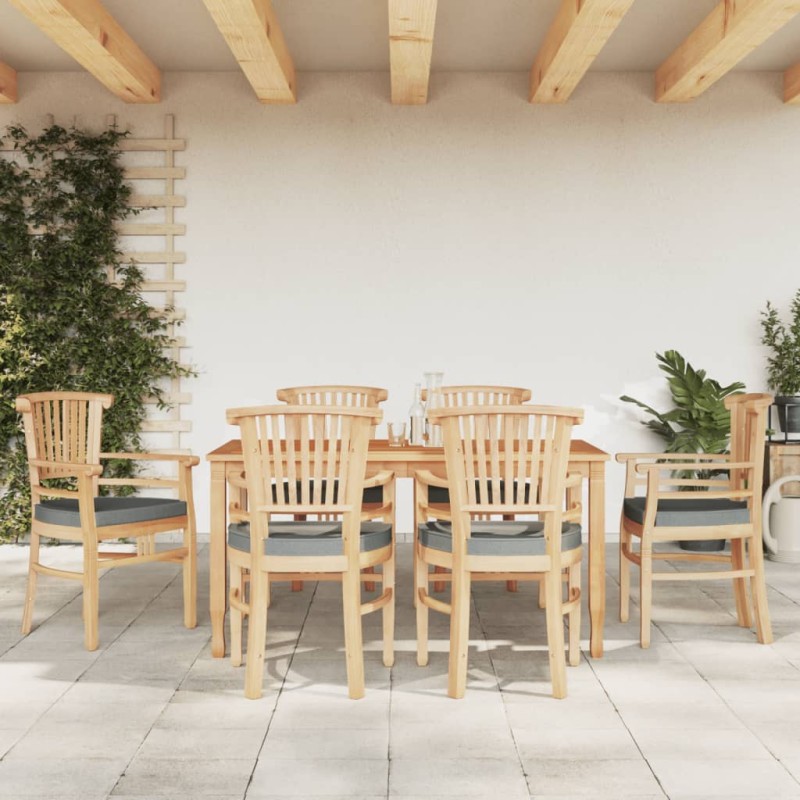 vidaXL Juego de comedor de jardín 7 piezas madera maciza de teca vidaXL Juego de comedor de jardín 7 piezas madera maciza de teca