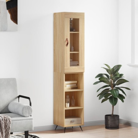 vidaXL Aparador de madera contrachapada roble Sonoma 34,5x34x180 cm