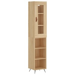 vidaXL Aparador de madera contrachapada roble Sonoma 34,5x34x180 cm
