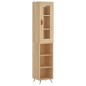 vidaXL Aparador de madera contrachapada roble Sonoma 34,5x34x180 cm vidaXL Aparador de madera contrachapada roble Sonoma 34,5x34x180 cm