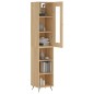 vidaXL Aparador de madera contrachapada roble Sonoma 34,5x34x180 cm vidaXL Aparador de madera contrachapada roble Sonoma 34,5x34x180 cm