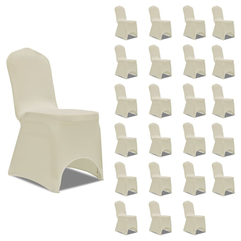 vidaXL Funda de silla elástica color crema 24 unidades vidaXL Funda de silla elástica color crema 24 unidades
