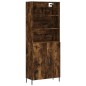vidaXL Aparador alto madera contrachapada roble ahumado 69,5x34x180 cm