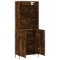 vidaXL Aparador alto madera contrachapada roble ahumado 69,5x34x180 cm