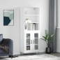 vidaXL Aparador alto madera contrachapada blanco 69,5x34x180 cm vidaXL Aparador alto madera contrachapada blanco 69,5x34x180 cm