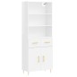 vidaXL Aparador alto madera contrachapada blanco brillo 69,5x34x180 cm vidaXL Aparador alto madera contrachapada blanco brillo 69,5x34x180 cm