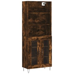 vidaXL Aparador alto madera contrachapada roble ahumado 69,5x34x180 cm