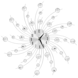 vidaXL Reloj de pared con movimiento de cuarzo 50 cm plateado