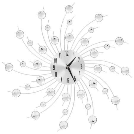 vidaXL Reloj de pared con movimiento de cuarzo 50 cm plateado