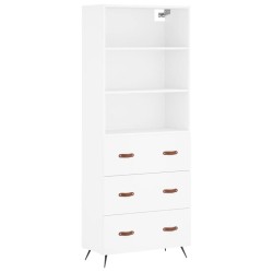 vidaXL Aparador alto madera contrachapada blanco 69,5x34x180 cm