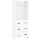 vidaXL Aparador alto madera contrachapada blanco 69,5x34x180 cm